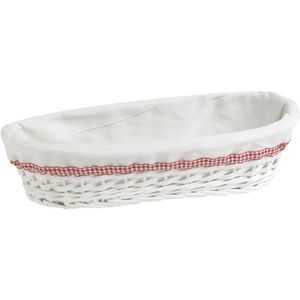 Cosy & Trendy Rio Mand Met Stof - Ovaal - 42 cm x 18 cm x 9 cm - Wit