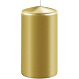 6x Metallic gouden cilinderkaarsen/stompkaarsen 6 x 12 cm 45 branduren - Geurloze kaarsen metallic goud - Woondecoraties