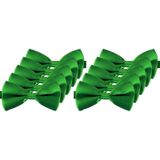 10x Groene verkleed vlinderstrikjes 12 cm voor dames/heren - Groen thema verkleedaccessoires/feestartikelen - Vlinderstrikken/vlinderdassen met elastieken sluiting