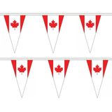 3x stuks canada landen punt vlaggetjes 5 meter - slinger / vlaggenlijn - Feestartikelen en versiering