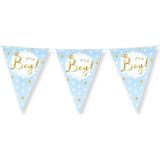 3x stuks geboorte vlaggenlijn jongen Its a boy 10meter - blauw - babyshower/gender reveal vlaggetjes