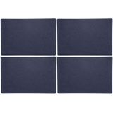 8x stuks rechthoekige placemats met ronde hoeken polyester navy blauw 30 x 45 cm - Placemats/onderleggers - Tafeldecoratie