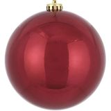 House of Season Grote kunststof kerstballen donkerrood 15 cm - Grote onbreekbare kerstballen - Kerstboomversiering/kerstversiering