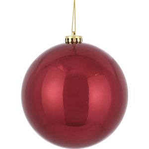 House of Season Grote kunststof kerstballen donkerrood 15 cm - Grote onbreekbare kerstballen - Kerstboomversiering/kerstversiering