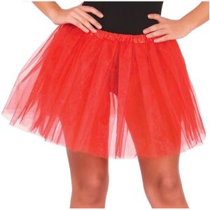 Petticoat/tutu rokje rood 40 cm voor dames - Tule onderrokjes rood S-M-L