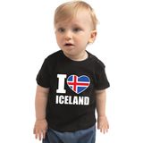 I love Iceland baby shirt zwart jongens en meisjes - Kraamcadeau - Babykleding - IJsland landen t-shirt
