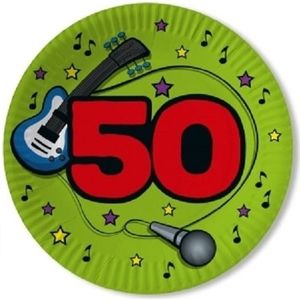 50x stuks party bordjes verjaardag 50 jaar - Abraham of Sara feestartikelen - Formaat 23 cm