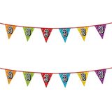 2x stuks vlaggenlijnen met glitters 3 jaar thema feestartikelen - Verjaardag versieringen - 8 meter - Plastic
