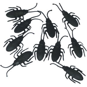 Fiestas nep kevers/kakkerlakken 7 cm - zwart - 50x - Horror/griezel thema decoratie beestjes