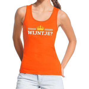 Oranje Wijntje met kroontje tanktop / mouwloos shirt dames - Oranje Koningsdag kleding