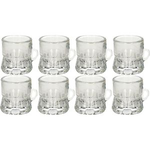 Set van 10x stuks shotglas vorm bierpul glaasje/glas met handvat van 2cl - Feestjes/verjaardag - Oktoberfest