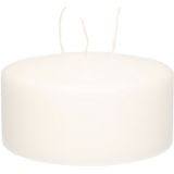 3x Stuks Witte Multi Lonten Kaars 15 X 8 cm 62 Branduren - Geurloze Kaarsen Wit - Woondecoraties