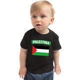 Palestina baby shirt met vlag zwart jongens en meisjes - Kraamcadeau - Babykleding - Palestina landen t-shirt
