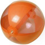 10x stuks opblaasbare strandballen plastic oranje 28 cm - Strand buiten zwembad speelgoed