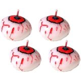 Set van 15x stuks halloween drijvende oogbollen/oogballen kaarsje van 4 cm - Decoratie/versiering