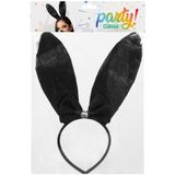 Paashaas/konijn verkleed set - oren diadeem met tandjes/snuitje - zwart - voor volwassenen