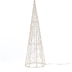 Anna Collection LED kegel kerstboom lamp - goud - metaal- H40 cm