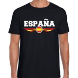 Spanje / Espana landen met Spaanse vlag t-shirt zwart heren - landen shirt / kleding - EK / WK / Olympische spelen outfit