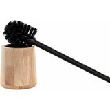 Items WC/Toiletborstel - luxe houder - bruin - bamboe hout - 38 x 11 cm