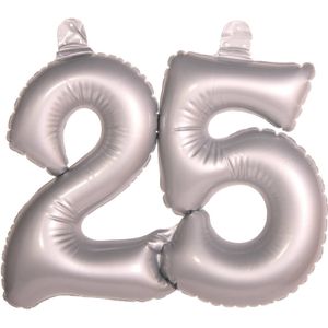 Opblaasbare 25 jaar cijfer vormen zilver versiering feestartikelen - Jubileum - Verjaardag