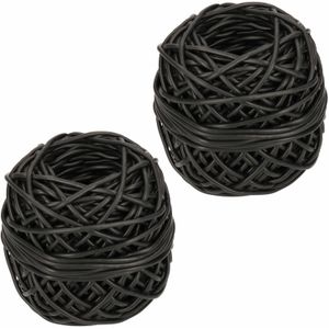 2x bolletjes bindbuis 3 mm x 50 m - zwart - bindbuizen / binddraad / - Tuin aanleggen basismateriaal / plantenbinders