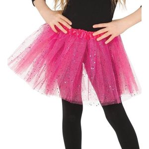 Petticoat/tutu rokje roze 31 cm voor meisjes - Tule onderrokjes fuchsia roze voor kinderen