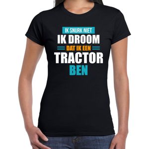 Snurk niet droom dat ik tractor ben t-shirt zwart dames - Slaap shirt