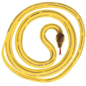 Speelgoed slangen grote Python geel 137 cm - Rubberen/plastic speelgoed slang