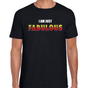 I am just fabulous fun t-shirt zwart voor heren - fout / stout shirt