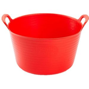 Plasticforte flexibele emmer/kuip - 4x - rood - kunststof - rond - 56 liter - 60 x 53 x 38 cm - wasmanden - tuinafval - speelgoed