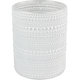 Countryfield Luxe theelichthouder - 2x stuks - Aurora - glas - parel wit/zilver - D10 x H12 cm