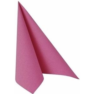 40x Fuchsia roze kleuren thema servetten 33 x 33 cm - Papieren wegwerp servetjes - Fuchsia roze versieringen/decoraties