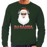 Foute Kersttrui / sweater - DJ santa met koptelefoon techno / house / hardstyle/ r&amp;b / dubstep - groen voor heren - kerstkleding / kerst outfit