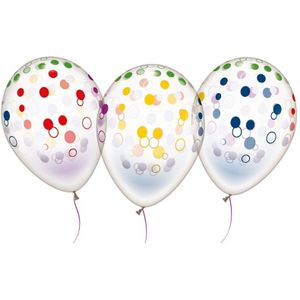 5x Transparante ballonnen met stippen 28 cm