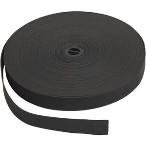 2x Zwart hobby band elastiek op rol van 25 meter - breedte 20 mm - Zelf kleding/mondkapjes maken