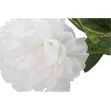 DK Design Kunstbloem pioenroos - 5x - wit - zijde - 71 cm - kunststof steel - decoratie bloemen