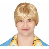 Funny Fashion Carnaval verkleedpruik heren Coole surf boy/Kakker Ken - kort haar - blond