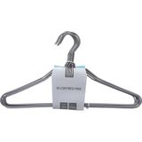 Set van 20x stuks metalen kledinghangers grijs 39 x 22 cm - Kledingkast hangers/kleerhangers