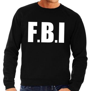 Politie FBI tekst sweater / trui zwart voor heren