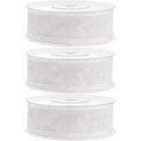 3x Hobby/decoratie witte chiffon sierlinten 2,5 cm/25 mm x 25 meter - Cadeaulinten chiffonlinten/ribbons - Witte linten - Hobbymateriaal benodigdheden - Verpakkingsmaterialen