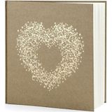 Bruiloft gastenboek met hart en luxe pen incl. houder