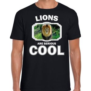 Dieren leeuwen t-shirt zwart heren - lions are serious cool shirt - cadeau t-shirt leeuw/ leeuwen liefhebber