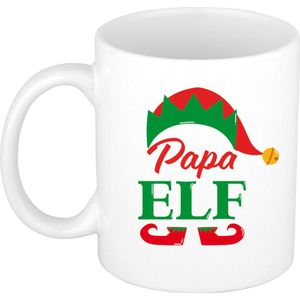 Cadeau kerstmok Papa Elf - 300 ml - keramiek - koffiemok / theebeker - Kerstmis - kerstcadeau papa / vader