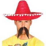 4x stuks rode sombrero/Mexicaanse hoed 45 cm - Mexico thema verkleedkleding voor volwassenen
