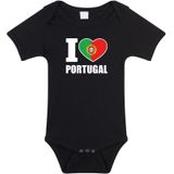 I love Portugal baby rompertje zwart jongens en meisjes - Kraamcadeau - Babykleding - Portugal landen romper