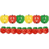 Bellatio Decorations - Gezond Fruit thema versiering thema slingers appel/aardbei - 3 meter per stuk