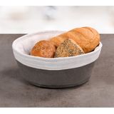 Kesper Broodmandje met stof - katoen/peva - bruin - rond - D25 x H9 cm - tafel serveermandje