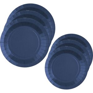Santex Feest/verjaardag borden set - 40x stuks - kobalt blauw - 17 cm en 22 cm