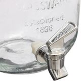 Secret de Gourmet Glazen/drank dispenser 4 liter - 2 st - met kunststof kraantje en schroefdeksel
