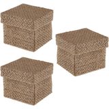 Santex cadeaudoosje Natural - Bruiloft bedankje - 24x stuks - jute - 5 x 5 cm